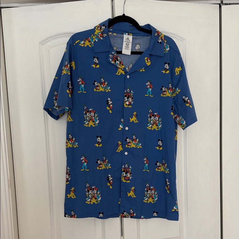 Disney Men's Blue Character Print Shirt